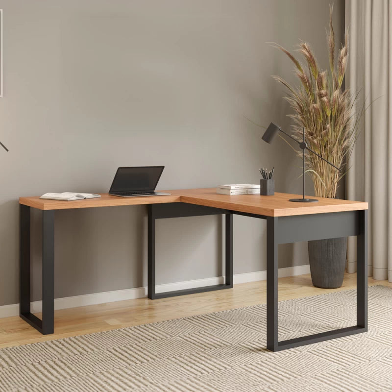 Escritorio en L Estilo Industrial 100% Mdf - Balton