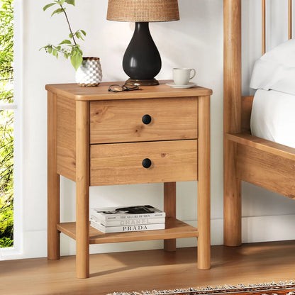 Mesa de luz Apama 2 cajones - Madera Maciza