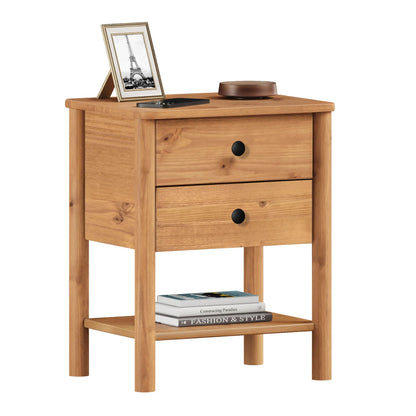 Mesa de luz Apama 2 cajones - Madera Maciza