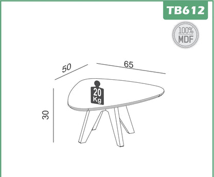 Mesa de Centro Organic 65cm Baja 100% MDF