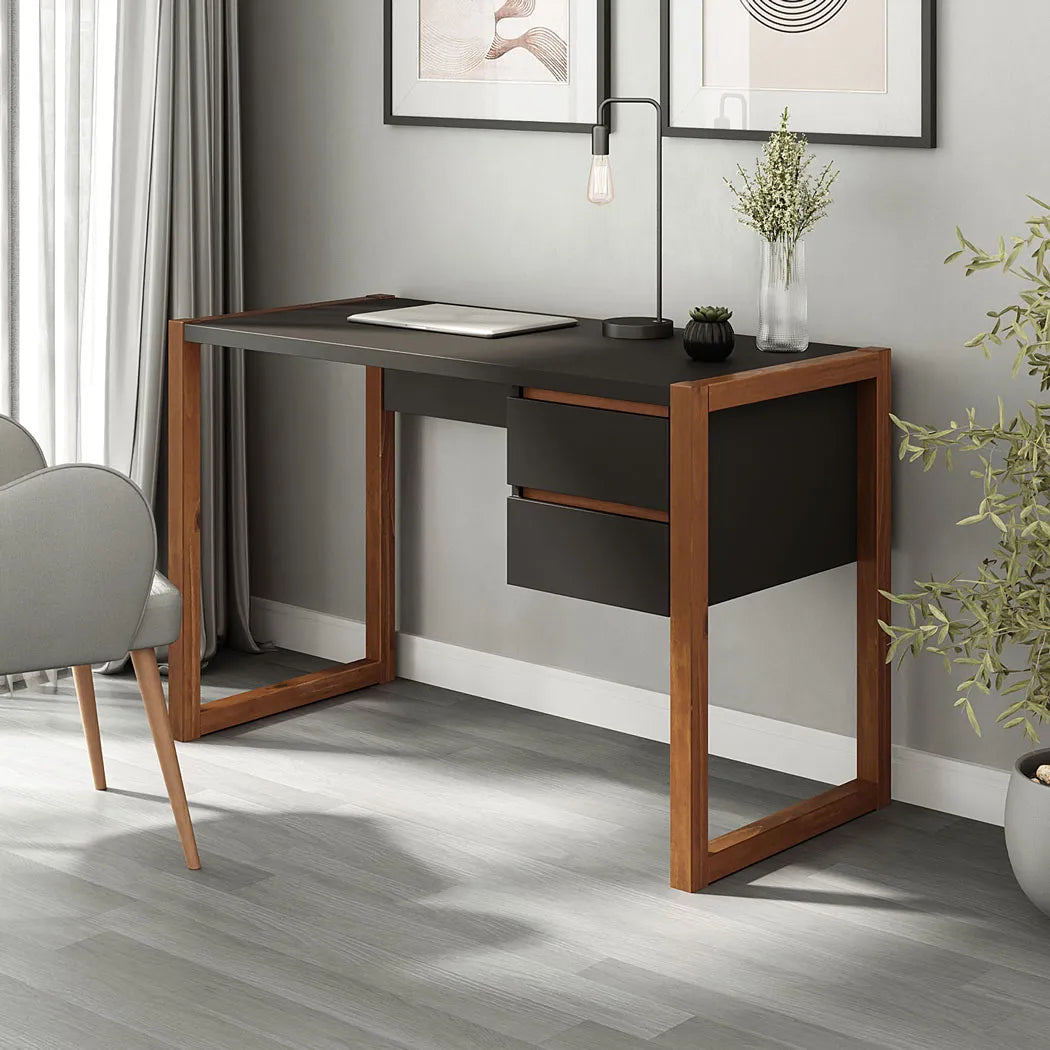Escritorio con cajones 120cm Atena - Patas en Madera Maciza