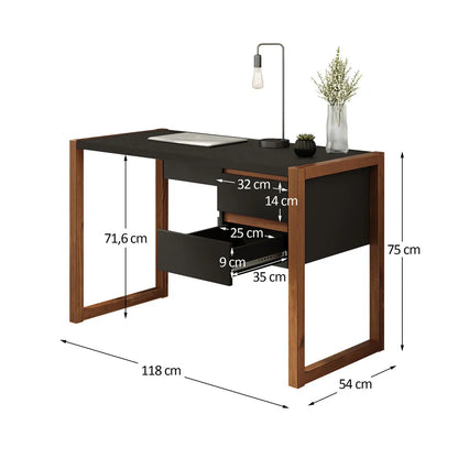 Escritorio con cajones 120cm Atena - Patas en Madera Maciza