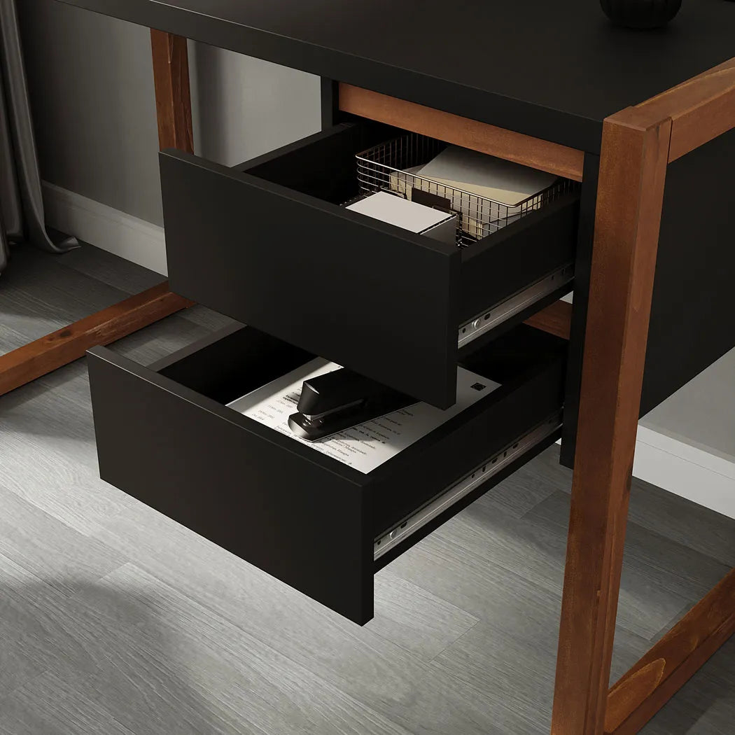 Escritorio con cajones 120cm Atena - Patas en Madera Maciza