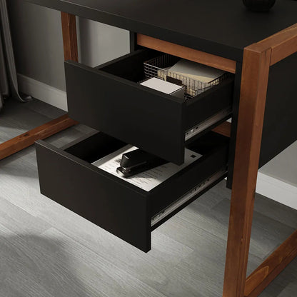 Escritorio con cajones 120cm Atena - Patas en Madera Maciza