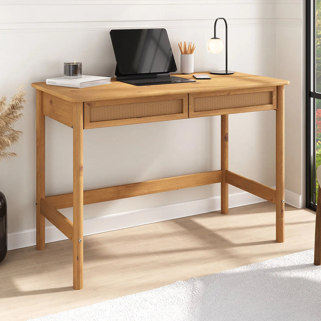 Escritorio 110cm Ratan Bilbao - Madera Maciza