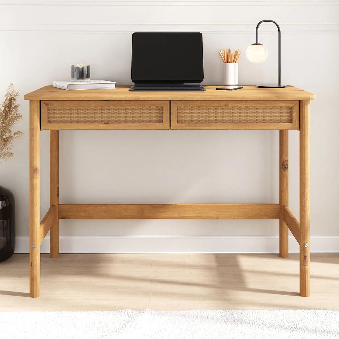 Escritorio 110cm Ratan Bilbao - Madera Maciza