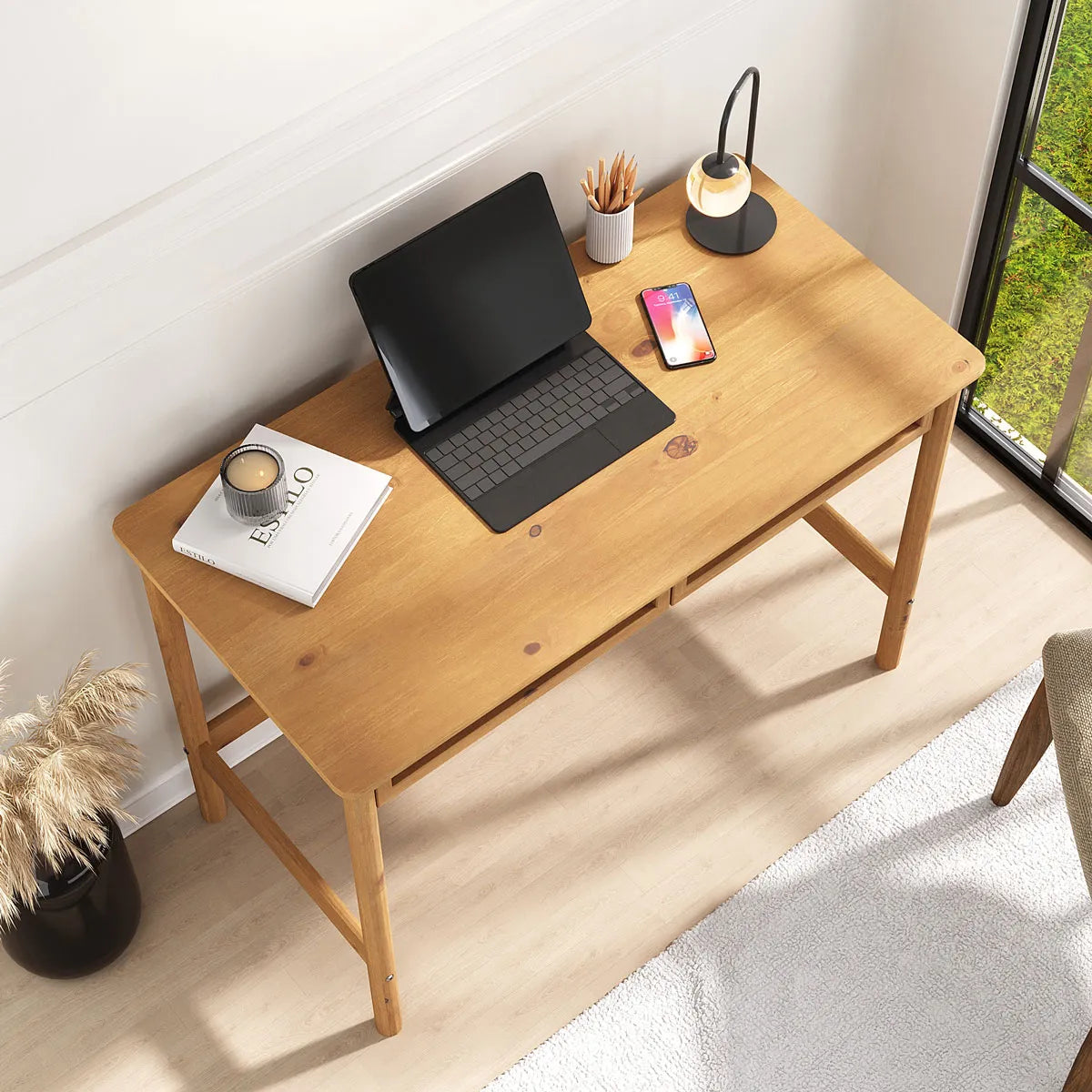 Escritorio 110cm Ratan Bilbao - Madera Maciza