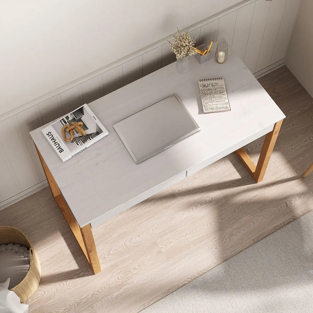 Escritorio 110cm Atena 2 Cajones - Madera Maciza