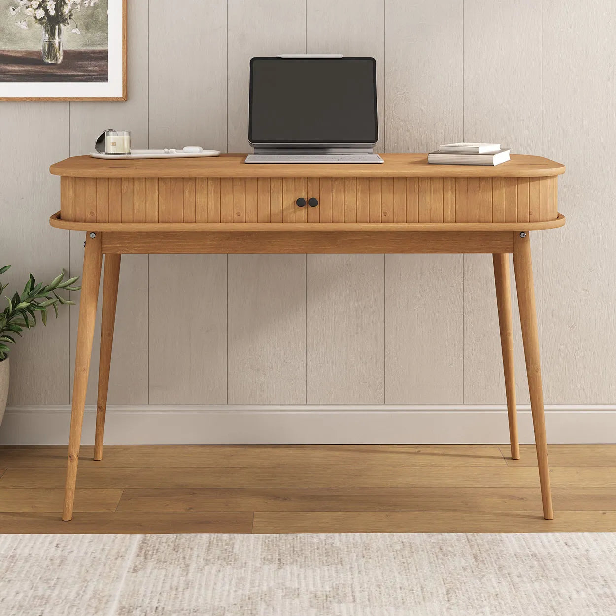 Escritorio Jani con Rolltop - Madera Maciza
