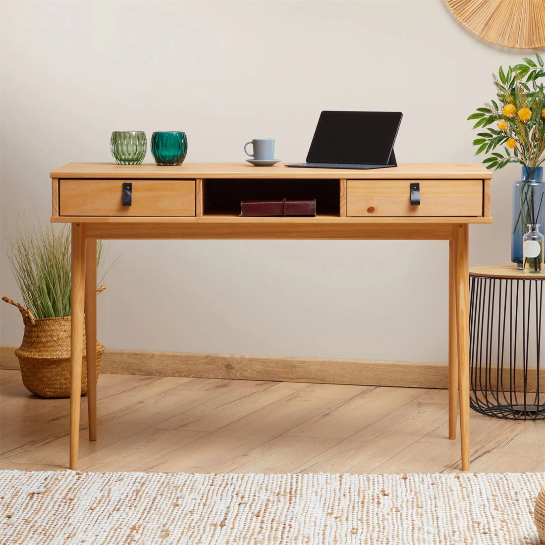 Escritorio 110cm Retro Milan - Madera Maciza