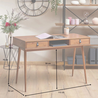 Escritorio 110cm Retro Milan - Madera Maciza