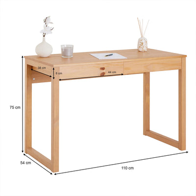 Escritorio 110cm Nara 2 Cajones - Madera Maciza