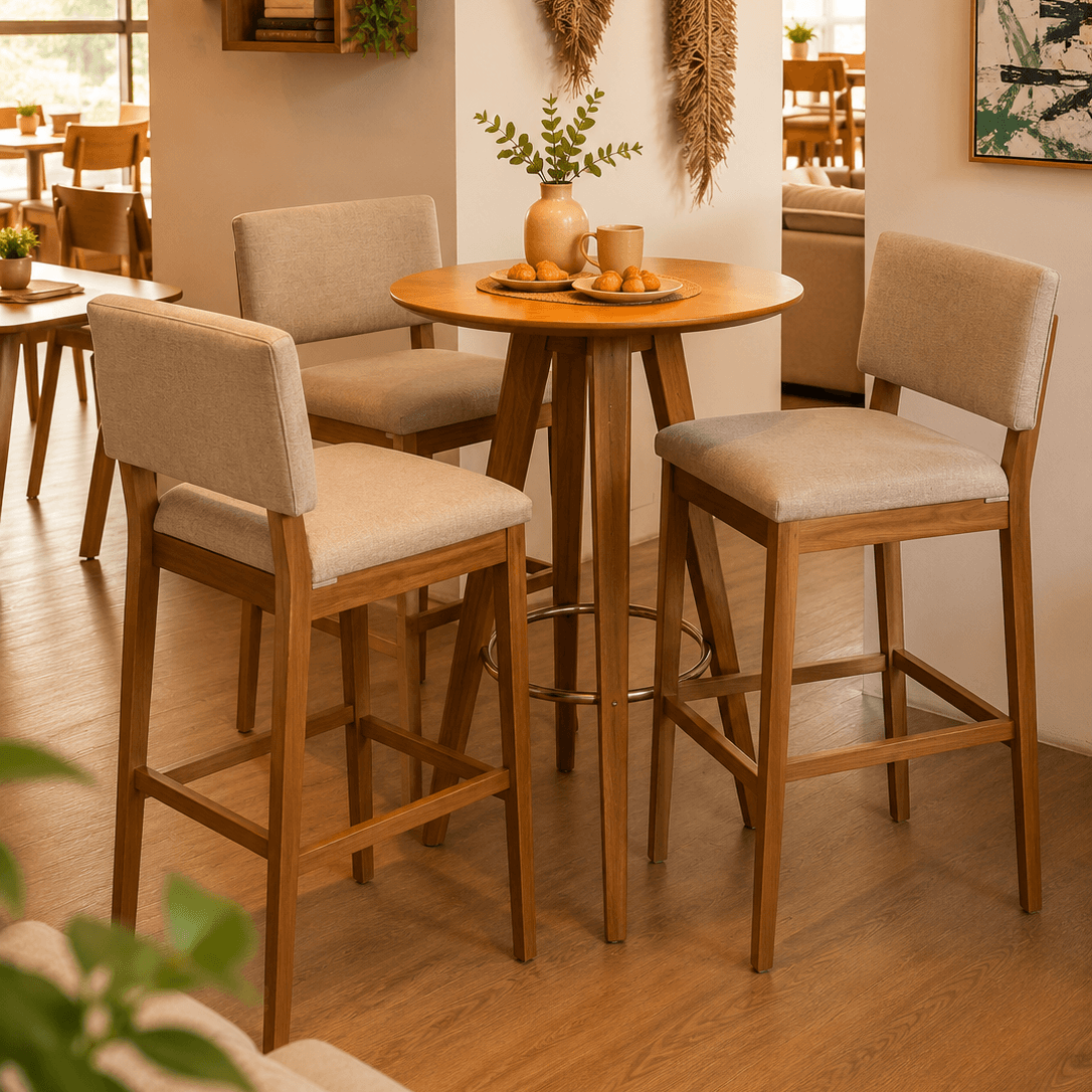 Conjunto Isla Aurea con 3 Banqueta Noa