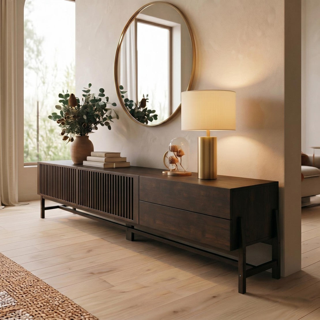 Rack TV 220cm Ader - Madera Maciza