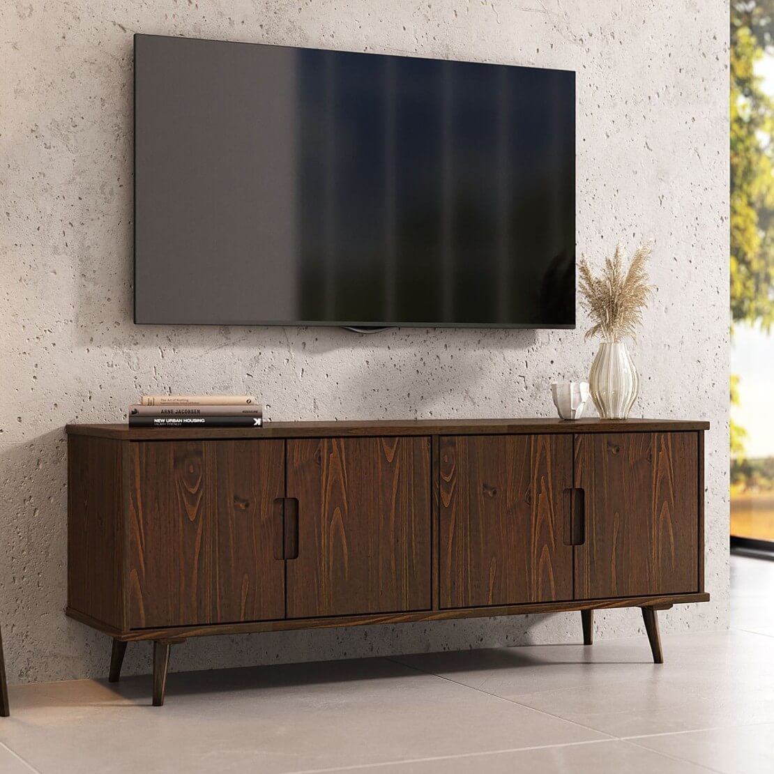 Rack TV Tovili - 153cm 4 puertas - Madera Maciza
