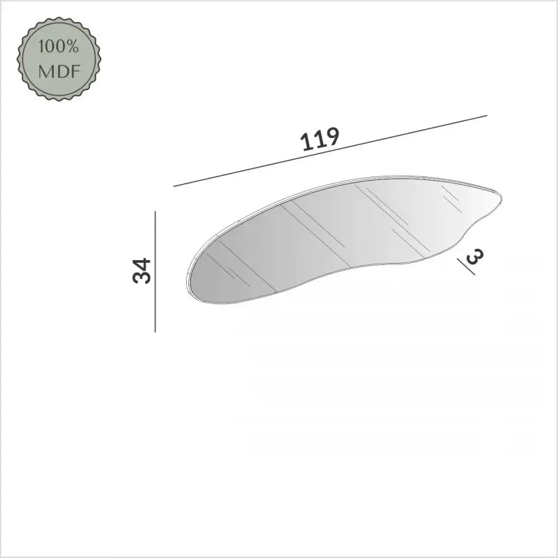 Espejo Organico Sofia Irregular 120cm 100% MDF Negro Mate