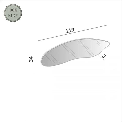 Espejo Organico Sofia Irregular 120cm 100% MDF Negro Mate