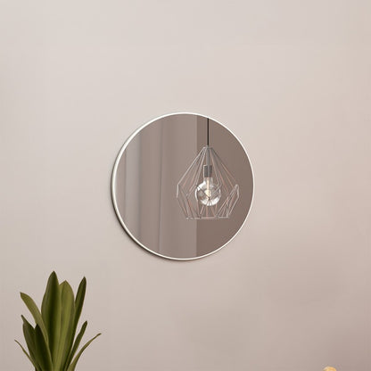 Espejo Redondo 60cm Base 100% MDF Bordes Blancos - Balton Hogar