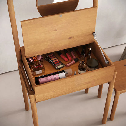Tocador con espejo y banco Lyra - Madera Maciza