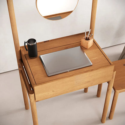 Tocador con espejo y banco Lyra - Madera Maciza