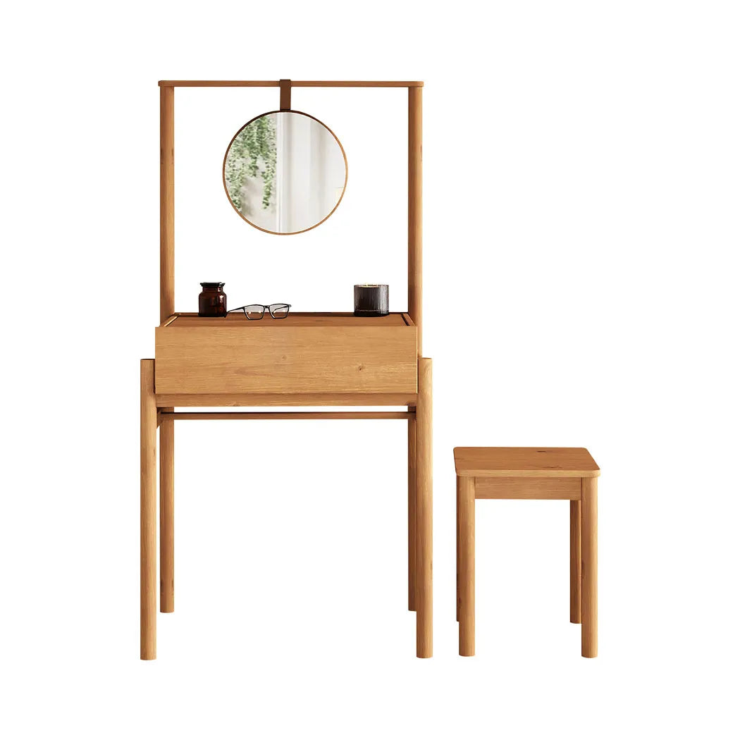 Tocador con espejo y banco Lyra - Madera Maciza