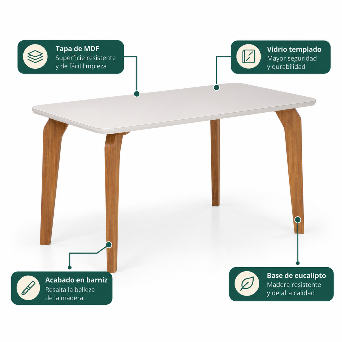 Mesa Prado 1.30 - Madera Maciza