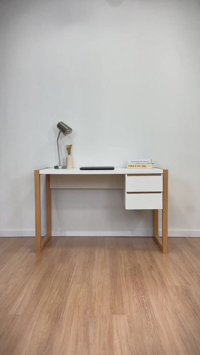 Escritorio con cajones 120cm Atena - Patas en Madera Maciza