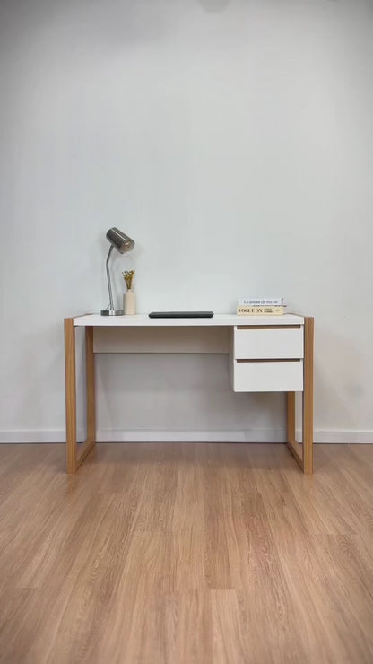 Escritorio con cajones 120cm Atena - Patas en Madera Maciza