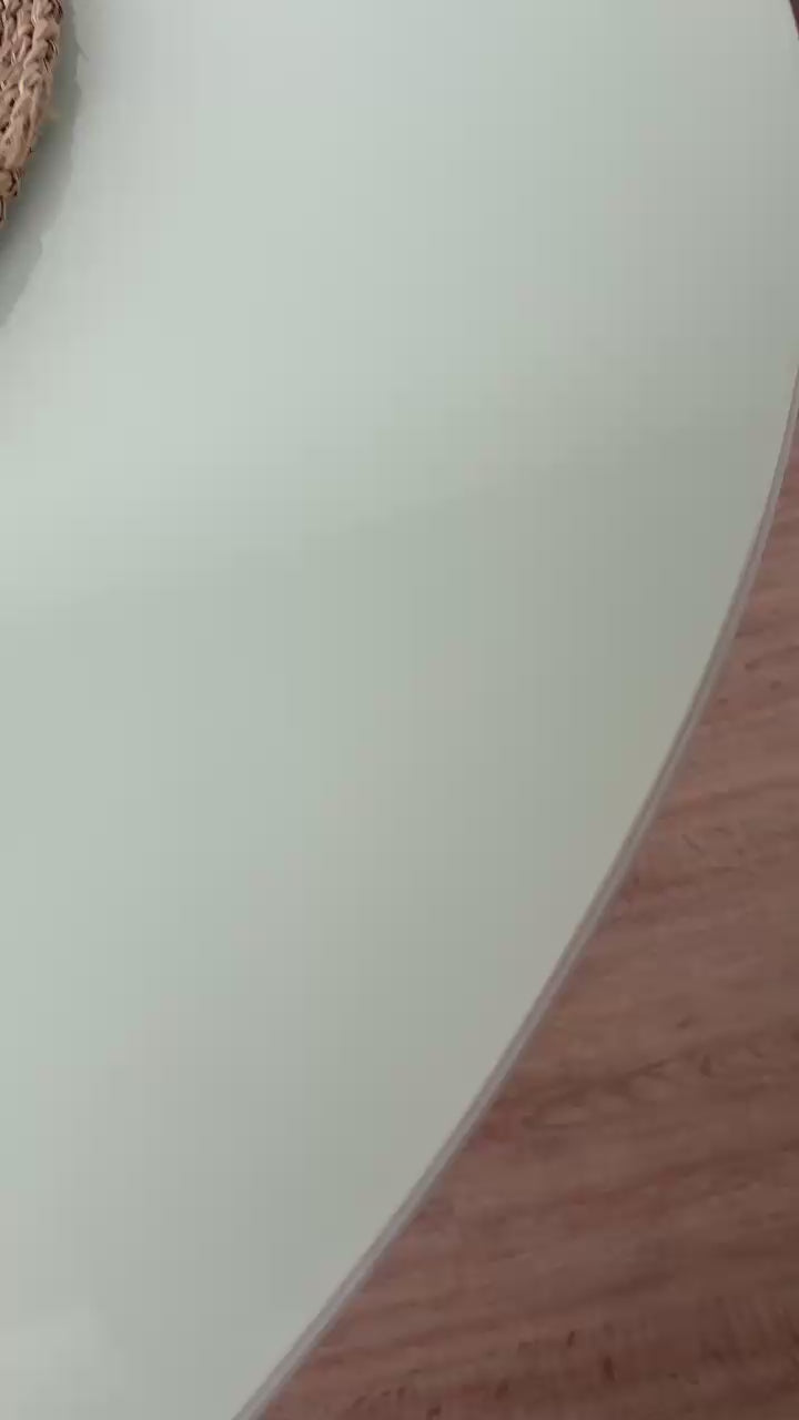Mesa Elma Redonda 120cm - Madera Maciza y Vidrio Sobrepuesto