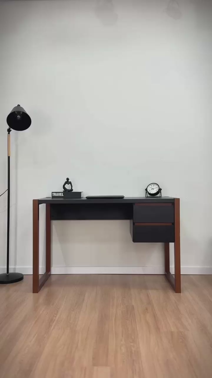 Escritorio con cajones 120cm Atena - Patas en Madera Maciza