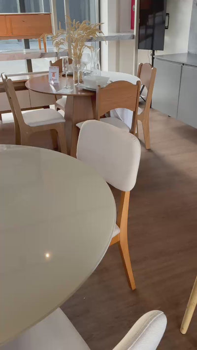 Juego de Comedor Zara con Sillas Lino Classic Madera Maciza - Línea Manhattan