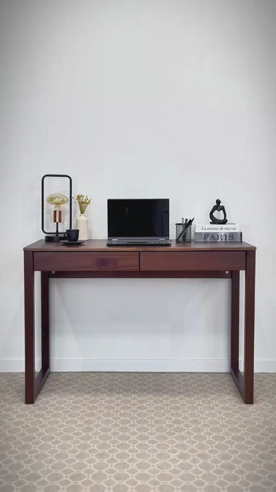 Escritorio 110cm Nara 2 Cajones - Madera Maciza