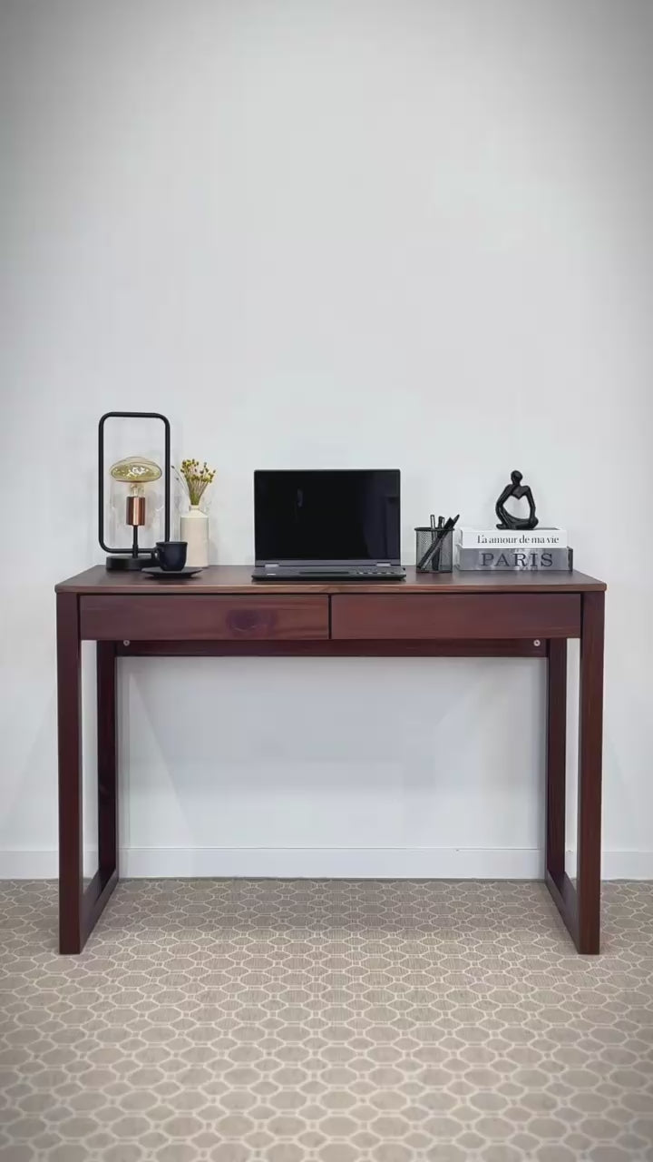 Escritorio 110cm Nara 2 Cajones - Madera Maciza