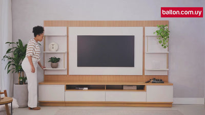 Rack con Panel Modular Sao Paulo Completo con Led MDF/MDP