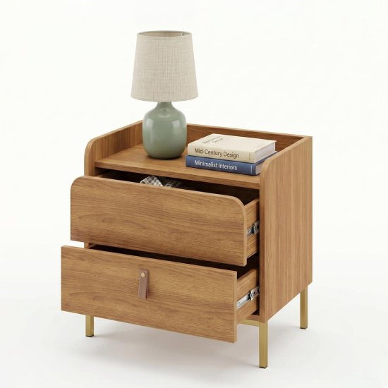 Mesa Curve 2 Cajones - 50CM Patas Metal