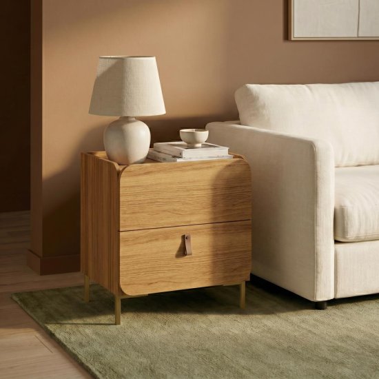 Mesa Curve 2 Cajones - 50CM Patas Metal