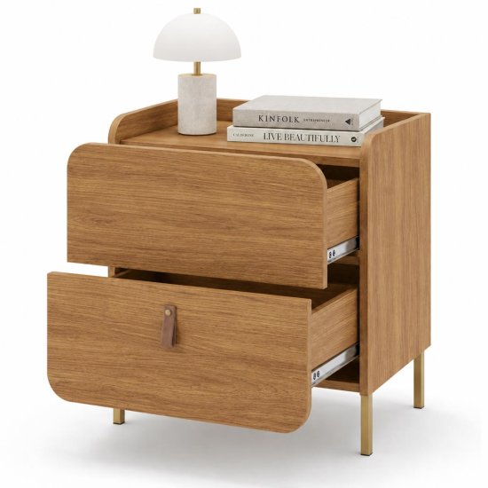 Mesa Curve 2 Cajones - 50CM Patas Metal