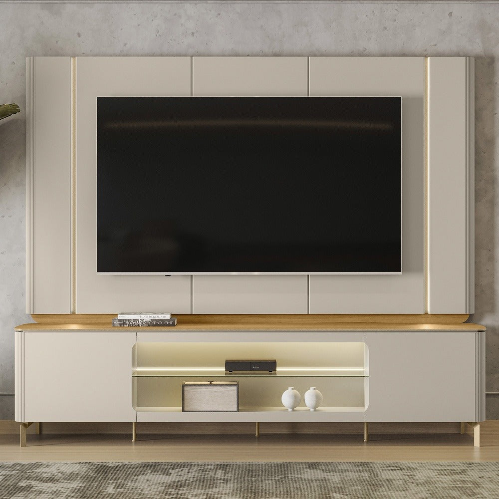 Home Rack/Panel Santorini Curvo con Led