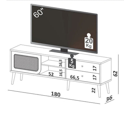 Rack TV 180CM - Linea Agustina 100% MDF