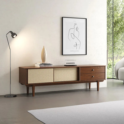 Rack TV 175CM con Ratan Serena - Madera Maciza