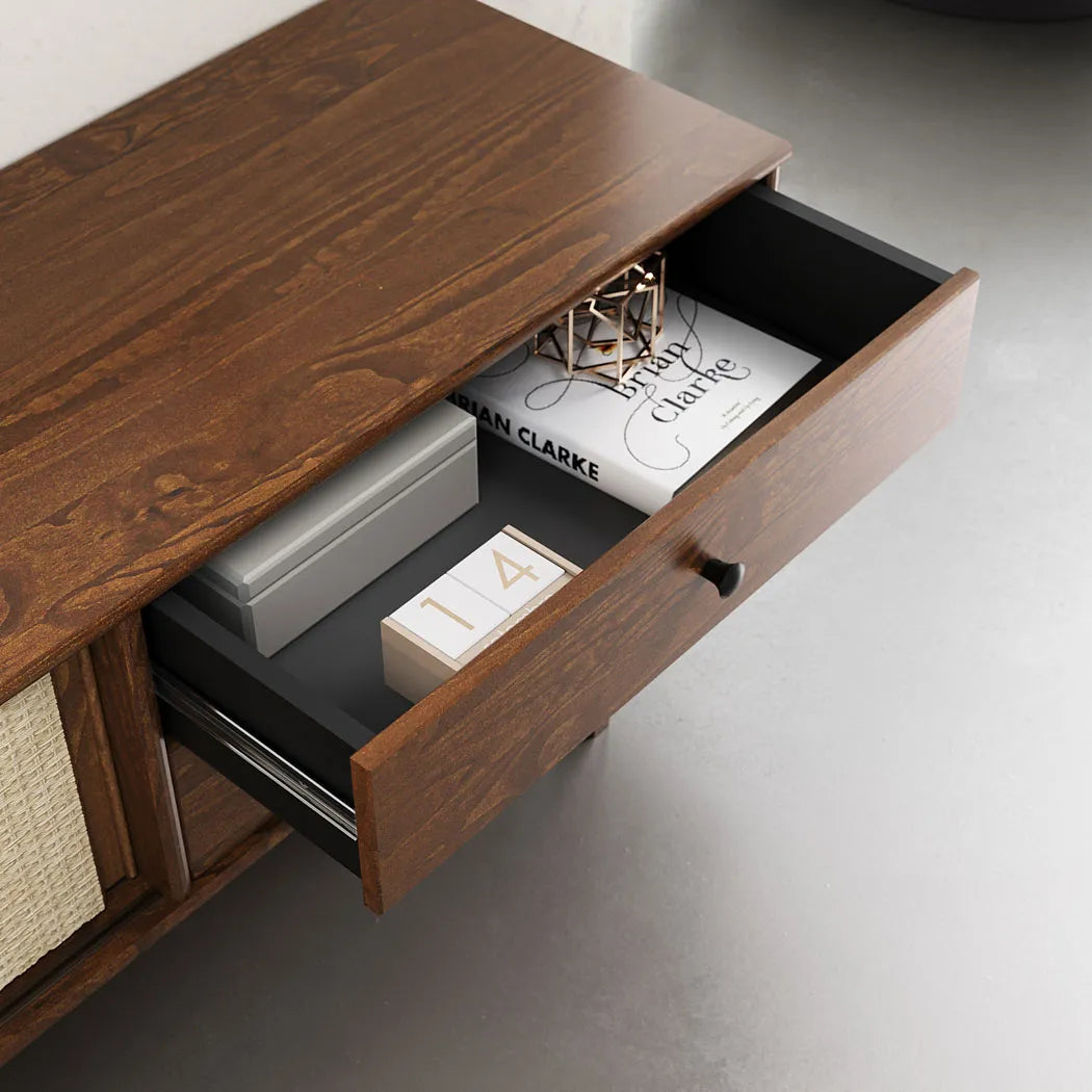 Rack TV 175CM con Ratan Serena - Madera Maciza