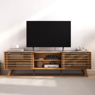 Rack TV 175CM Ripado Riven - Madera Maciza