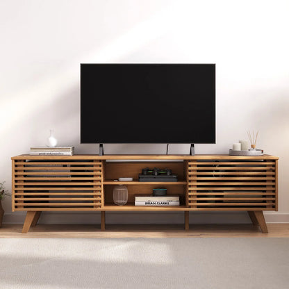 Rack TV 175CM Ripado Riven - Madera Maciza