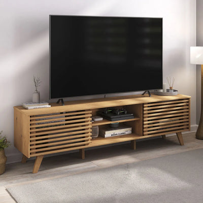 Rack TV 175CM Ripado Riven - Madera Maciza