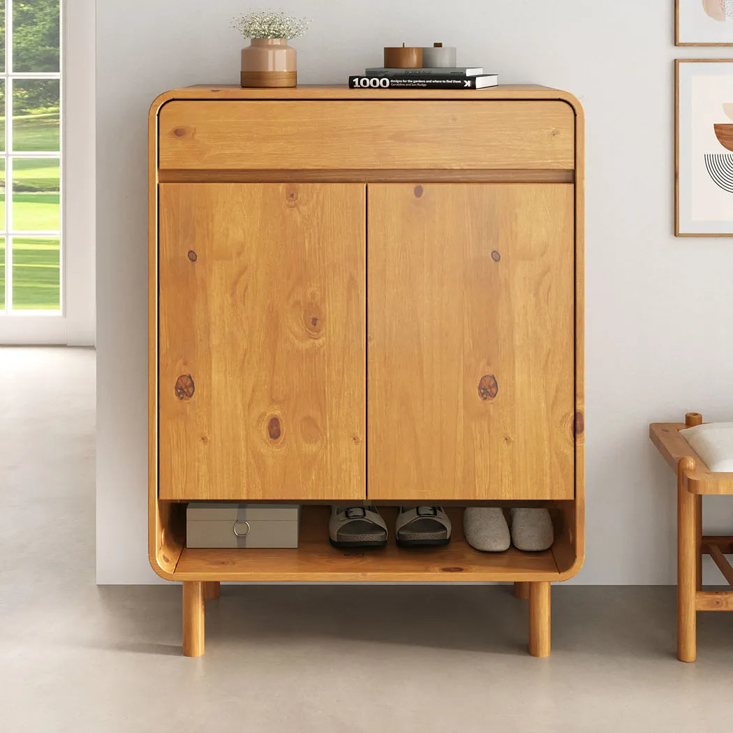 Zapatera Vertical 18 Pares Barcelona - Madera Maciza
