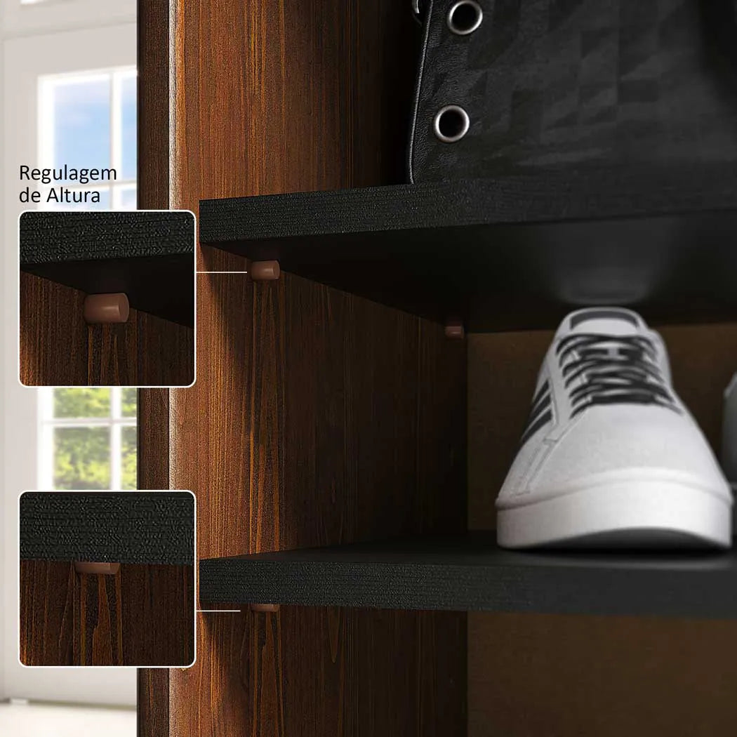 Zapatera Vertical 18 Pares Barcelona - Madera Maciza