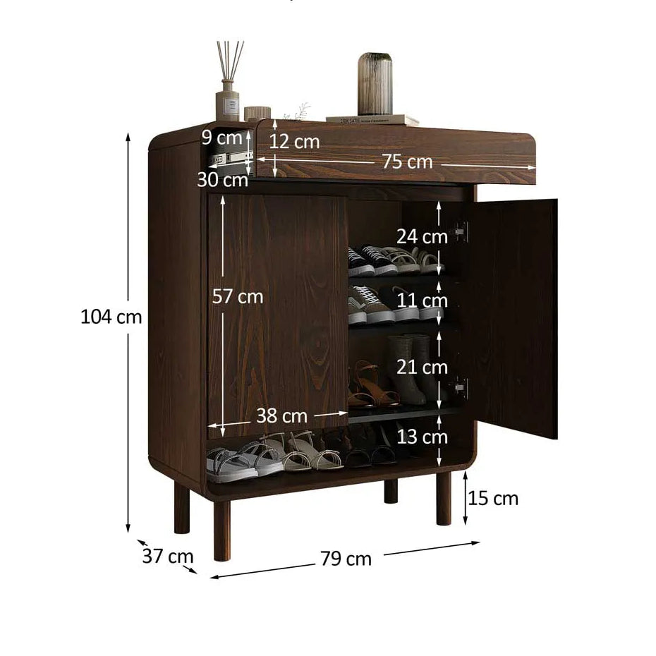 Zapatera Vertical 18 Pares Barcelona - Madera Maciza