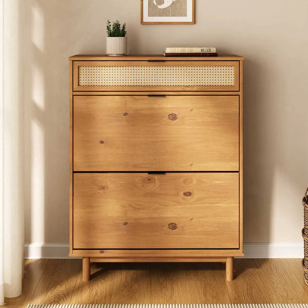 Zapatera Rattan Semira - Madera Maciza