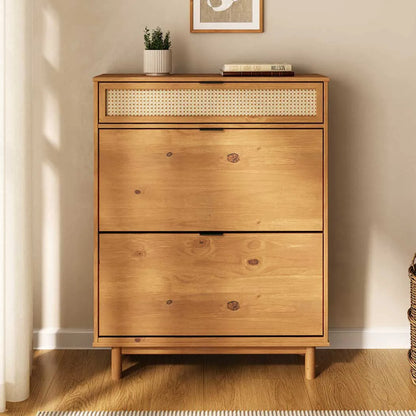 Zapatera Rattan Semira - Madera Maciza