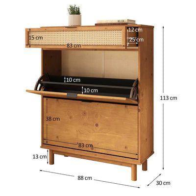 Zapatera Rattan Semira - Madera Maciza